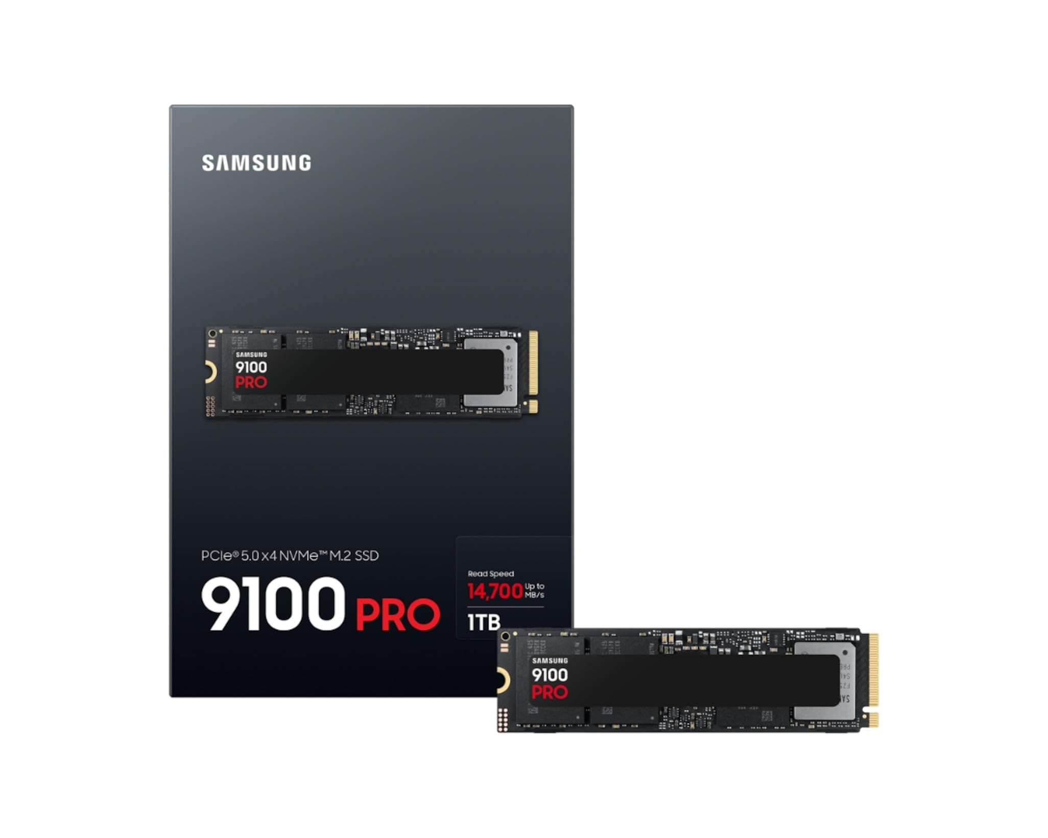 内蔵型SSD Samsung 9100 PRO 1TB SSD Samsung 9100 PRO NVMe M.2 SSD, 1TB, PCIe 5.0, 14,700 MB/s Read